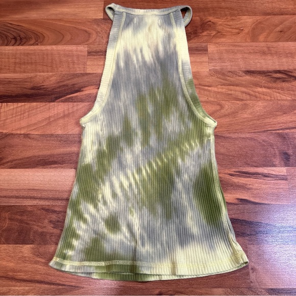 Free People Easy Breezy Ribbed Halter Tie Dye Tank top Green Size Small - Picture 2 of 4